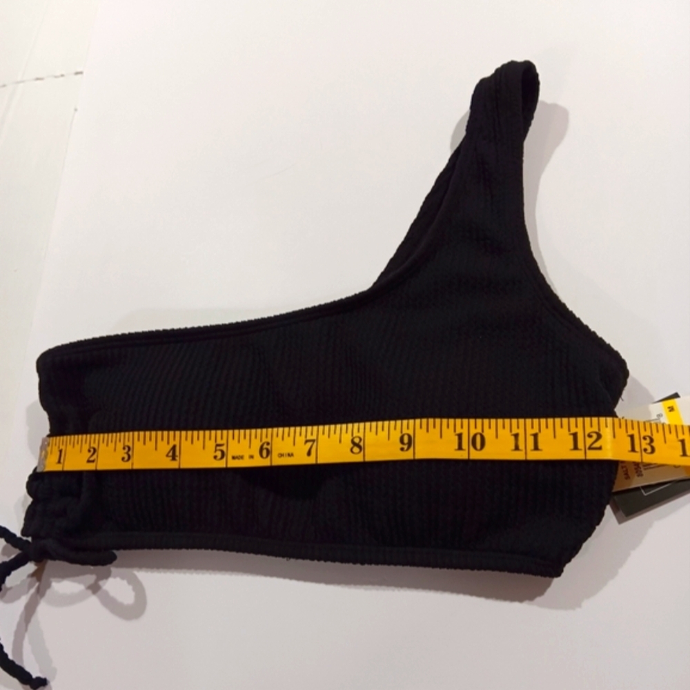 Salt + Cove Juniors' (Size M) Black 1-Shoulder Swim Top with Tie (NWT) - Picture 7 of 10